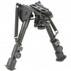 NCSTAR Bipod, Black, Spring Loaded Folding Action, Friction Lock Legs, 3 Adapters Included (AR-15 GI Handguard, Universal Barrel Mount, Weaver/Picatinny Type Rail with Sling Stud), Fits Most Rifles, 5.5