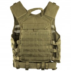 NCSTAR Modular Vest, Nylon, Tan, Size Medium- 2XL, Fully Adjustable, PALS/ MOLLE Webbing, Includes Pistol Belt with Two Accessory Pouches CPV2915T