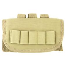 NCSTAR Shot Shell Pouch, Nylon, Tan, MOLLE Straps for Attachment, Holds 17 Shot Shells CV12SHCT