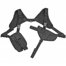NCSTAR Shoulder Holster, Nylon, Black, Fully Adjustable, Includes Pistol Holster and Dual Magazine Pouch CV2909