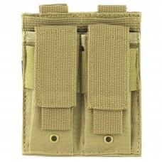 NCSTAR Double Pistol Magazine Pouch, Nylon, Tan, MOLLE Straps for Attachment, Fits Two Standard Capacity Double Stack Magazines CVP2P2931T
