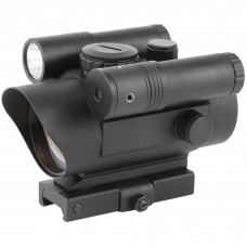 NCSTAR Red Dot Optics with Green Laser & Flashlight, 42mm Objective Lens, Black, 3MOA Red Dot, Fits Weaver/Picatinny Rails VDFLGQ142