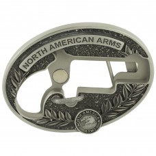 North American Arms Long Rifle Oval Ornate Belt Buckle, For 1 1/8 Long Rifle only, Secure Clip Release, Fits Belts 1