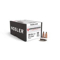Nosler Varmageddon 20 Caliber .204 diameter 32 grain Tipped Flat Base Bullet