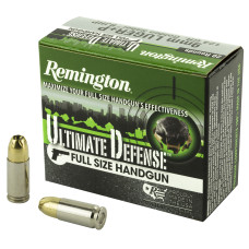 Remington Ultimate Defense, 9MM+P, 124 Grain, Brass Jacketed Hollow Point, 20 Round Box 28948