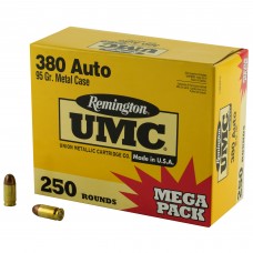 Remington UMC, 380ACP 95 Grain, Full Metal Jacket, Mega Pack, 250 Round Box 23721