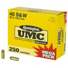 Remington UMC, 40 S&W, 165 Grain, Full Metal Jacket, Mega Pack, 250 Round Box 23773