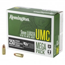 Remington UMC, 9MM, 115 Grain, Full Metal Jacket, Mega Pack,  250 Round Box 23777