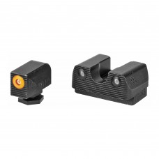 Rival Arms Tritium 3 Dot Front/Rear Green Night Sight For Glock 17/19, Orange Front Sight Ring, Black Nitride Quench-Polish-Quench (QPQ) Finish RA1A231G