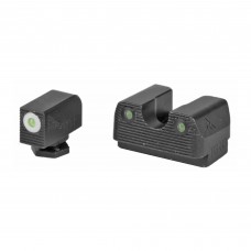 Rival Arms Tritium 3 Dot Front/Rear Green Night Sight For Glock 17/19, White Front Sight Ring, Black Nitride Quench-Polish-Quench (QPQ) Finish RA1B231G