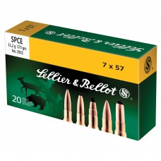 Sellier & Bellot Rifle, 7X57, 173 Grain, Soft Point Cut-Through Edge, 20 Round Box SB757C