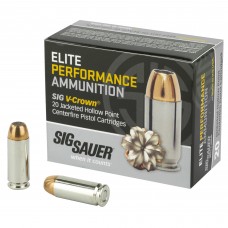 Sig Sauer Elite Performance V-Crown, 10MM, 180 Grain, Jacketed Hollow Point, 20 Round Box E10MM1-20