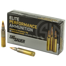 Sig Sauer Elite Performance, Varmint And Predator, 223 Rem, 40Gr, Tipped Hollow Point, 20 Rounds Box, 200 Round Case E223V1-20