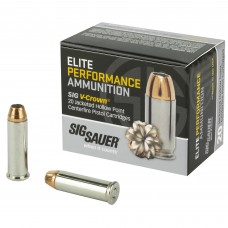 Sig Sauer Elite Performance V-Crown Ammunition, 38 Special +p, 125 Grain, Jacketed Hollow Point, 20 Round Box E38SP1-20