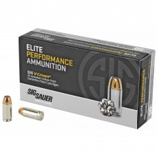 Sig Sauer Elite Performance V-Crown Ammunition, 40SW, 165 Grain, Jacketed Hollow Point, 50 Round Box E40SW1-50