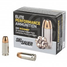 Sig Sauer Elite Performance V-Crown, 9MM, 115 Grain, Jacketed Hollow Point, 20 Round Box E9MMA1-20
