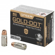 Speer Ammunition Speer Gold Dot, Personal Protection, 357 SIG, 125 Grain, Hollow Point, 20 Round Box 23918GD