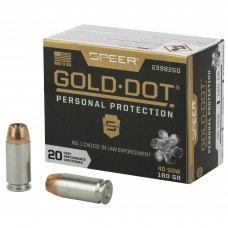 Speer Ammunition Speer Gold Dot, Personal Protection, 40S&W, 180 Grain, Hollow Point, 20 Round Box 23962GD