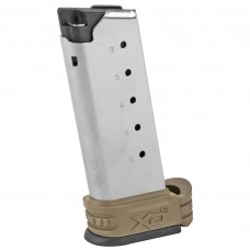 Springfield Magazine, 45ACP, 6Rd, Fits XDS, Stainless Finish, with Flat Dark Earth Sleeve Extension XDS5006DE