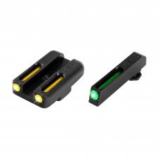 Truglo Brite-Site Tritium/Fiber Optic Sight, Fits Glock 42 and 43, Green and Yellow TG131GT1B