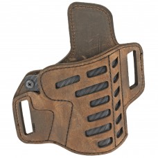 Versacarry Compound Series Belt Holster, Fits Most Double Stacked Semi-Automatic Pistols, Distressed Brown Color, Water Buffalo Leather and Kydex, Right Hand C2211-1