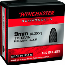 Winchester FMJ Flat Base 9mm (0.355") 115gr 100/Box