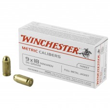 Winchester Ammunition Metric, 9MM Makarov, 95 Grain, Full Metal Jacket, 50 Round Box MC918M