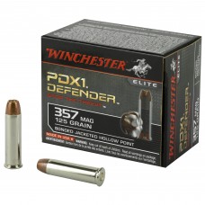 Winchester Ammunition Defender, Supreme Elite, 357MAG, 125 Grain, Bonded Jacketed Hollow Point, PDX1, 20 Round Box S357MPDB