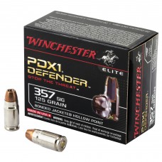 Winchester Ammunition Defender, Supreme Elite, 357SIG, 125 Grain, Bonded Jacketed Hollow Point, PDX1, 20 Round Box S357SPDB