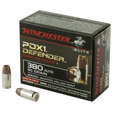 Winchester Ammunition Defender, Supreme Elite, 380ACP, 95 Grain, Bonded Jacketed Hollow Point, PDX1, 20 Round Box S380PDB