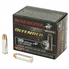 Winchester Ammunition Defender, Supreme Elite, 38 Special, +P 130 Grain, Bonded Jacketed Hollow Point, PDX1, 20 Round Box S38PDB