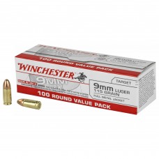 Winchester Ammunition USA, 9MM, 115 Grain, Full Metal Jacket, 100 Round Box USA9MMVPY