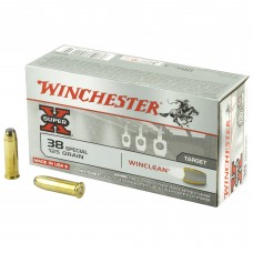Winchester Ammunition Super X Winclean, 38 Special, 125 Grain, Jacketed Flat Point Clean, 50 Round Box WC381