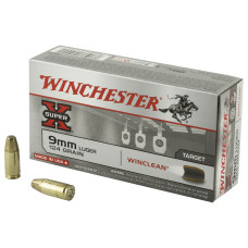 Winchester Ammunition Super X Winclean, 9MM, 124 Grain, Brass Enclosed Base Clean, 50 Round Box WC92