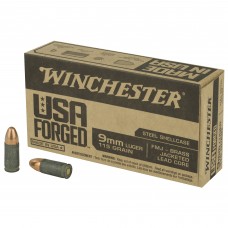 Winchester Ammunition USA Forged, 9MM, 115 Grain, Brass Jacketed Lead Core (FMJ), Steel Cased, 50 Round Box WIN9SV