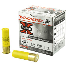 Winchester Ammunition Super-X, 20 Gauge, #4, 2 3/4 Dram, 1 oz., Shotshell, 25 Round Box X204