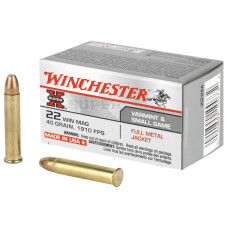 Winchester Ammunition Super-X, 22 WMR, 40 Grain, Full Metal Jacket, 50 Round Box X22M