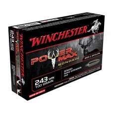 Winchester Ammunition Power Max Bonded, 243WIN, 100 Grain, Protected Hollow Point, 20 Round Box X2432BP
