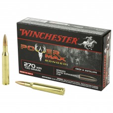 Winchester Ammunition Power Max Bonded, 270WIN, 130 Grain, Bonded Protected Hollow Point, 20 Round Box X2705BP