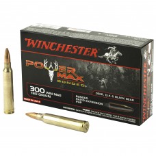 Winchester Ammunition Power Max Bonded, 300 WIN MAG, 180 Grain, Bonded Protected Hollow Point, 20 Round Box X30WM2BP
