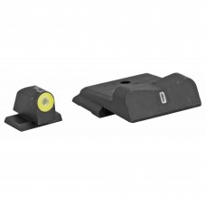 XS Sights DXT2 Big Dot Tritium Front, White Stripe Express Rear, Fits S&W M&P Full Size and Compact, Green with Yellow Outline SW-0029S-5Y
