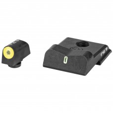 XS Sights DXT2 Big Dot Tritium Front, White Stripe Express Rear, Fits S&W M&P 380 SHIELD EZ, Green with Yellow Outline SW-0031S-5Y