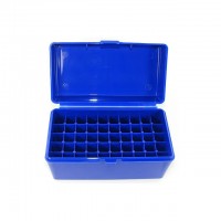 FS Reloading Plastic Ammo Box Large Rifle 50 Round Solid Blue