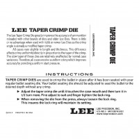 Lee Precision Instructions .45 ACP
