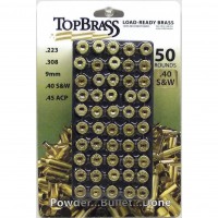 Top Brass .40 S&W Brass 50 Pieces Unprimed with Plastic Tray