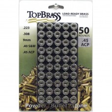 Top Brass .45 ACP Brass 50 Pieces Primed Nickel with Plastic Tray