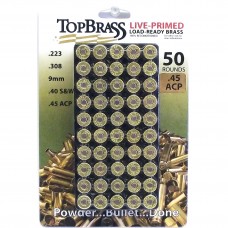 Top Brass .45 ACP Brass 50 Pieces Primed with Storage Tray