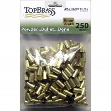 Top Brass 9mm Luger Brass 250 Pieces Unprimed Bulk Package