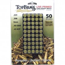 Top Brass 9mm Luger Brass 50 Pieces Primed with Storage Tray