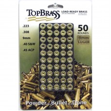 Top Brass 9mm Luger Brass 50 Pieces Unprimed with Plastic Storage Tray